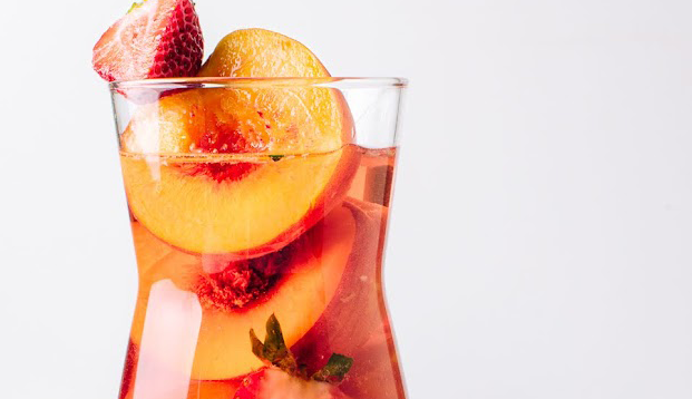 Peach and Strawberry Rose Sangria